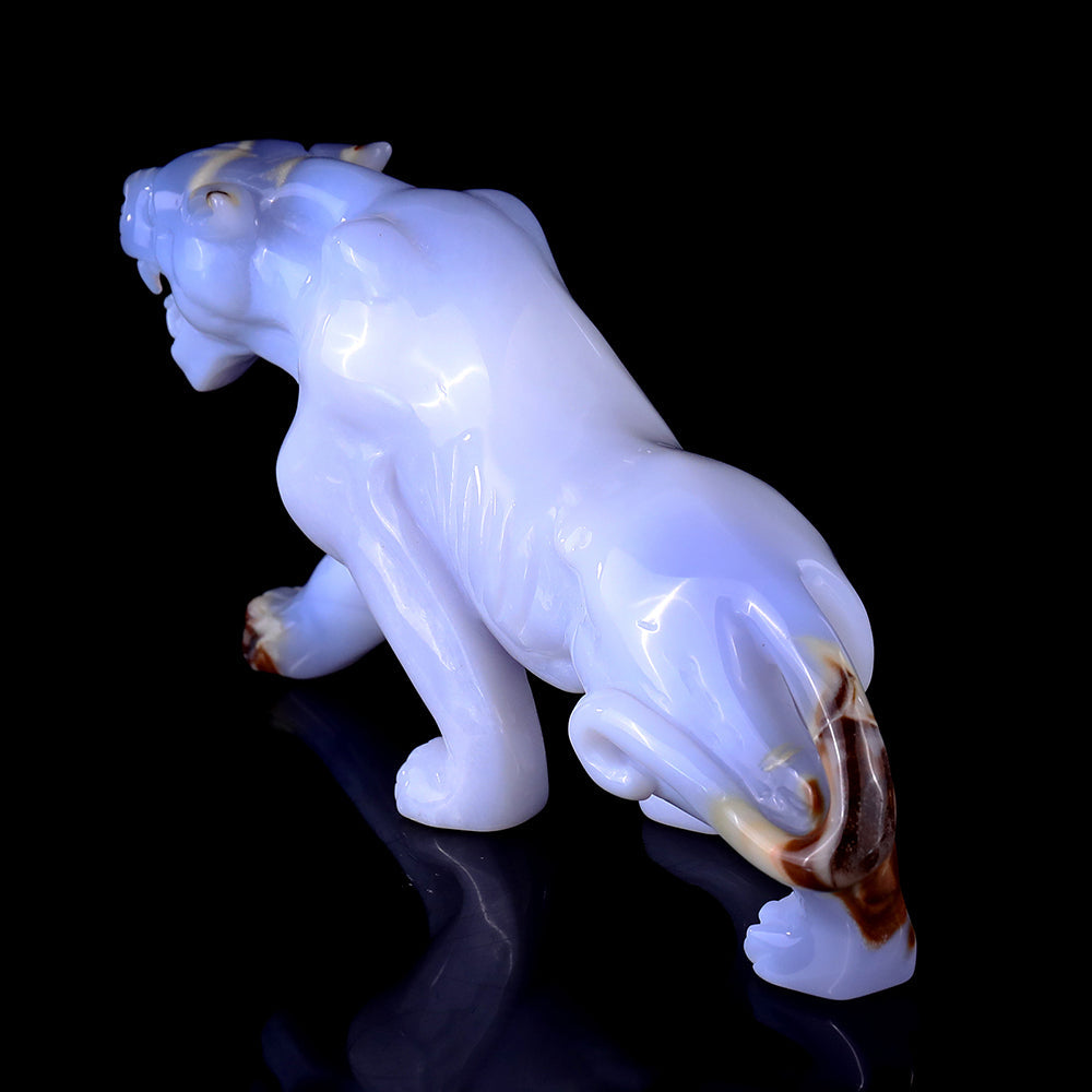 9.3" Blue Chalcedony Leopard Carving Sculpture piece 3100114 view 8