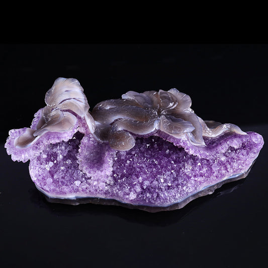 Nicedony 10.3" Amethyst Cluster Snake Carving Sculpture (SKU: 3100326) - Photo 2