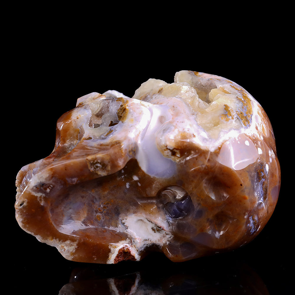 6.5" Yellow Chalcedony Human Skull Carving Sculpture piece 3100330 view 10