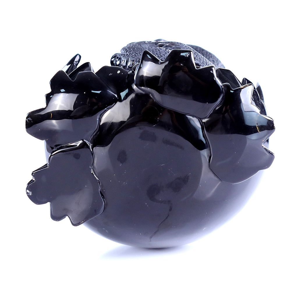4.6" Obsidian Dragon Baby in Egg Carving Sculpture piece 3100392 view 10