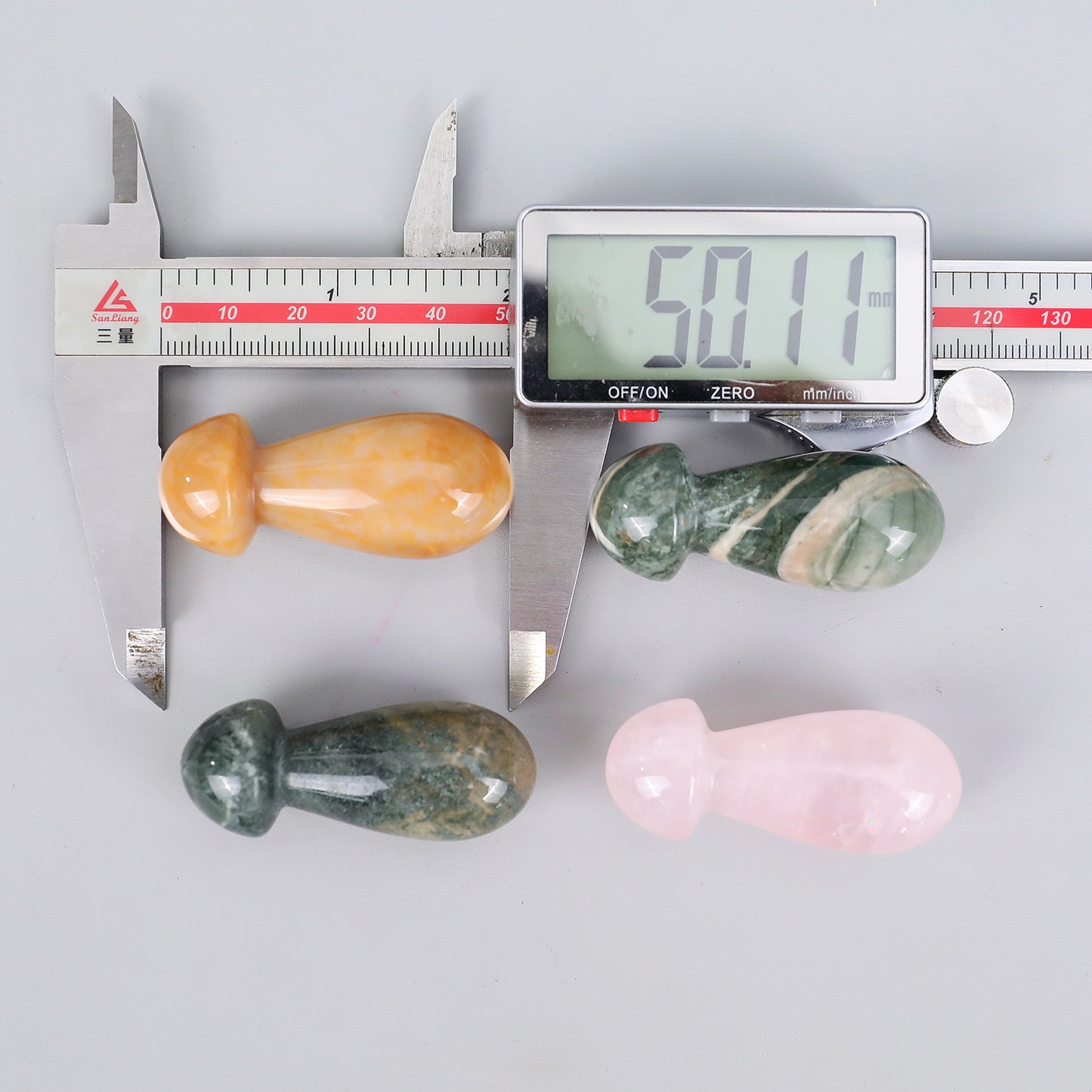 50mm Gemstone Hand Carved Crystal Mushroom Guasha Stick,Massage Tool