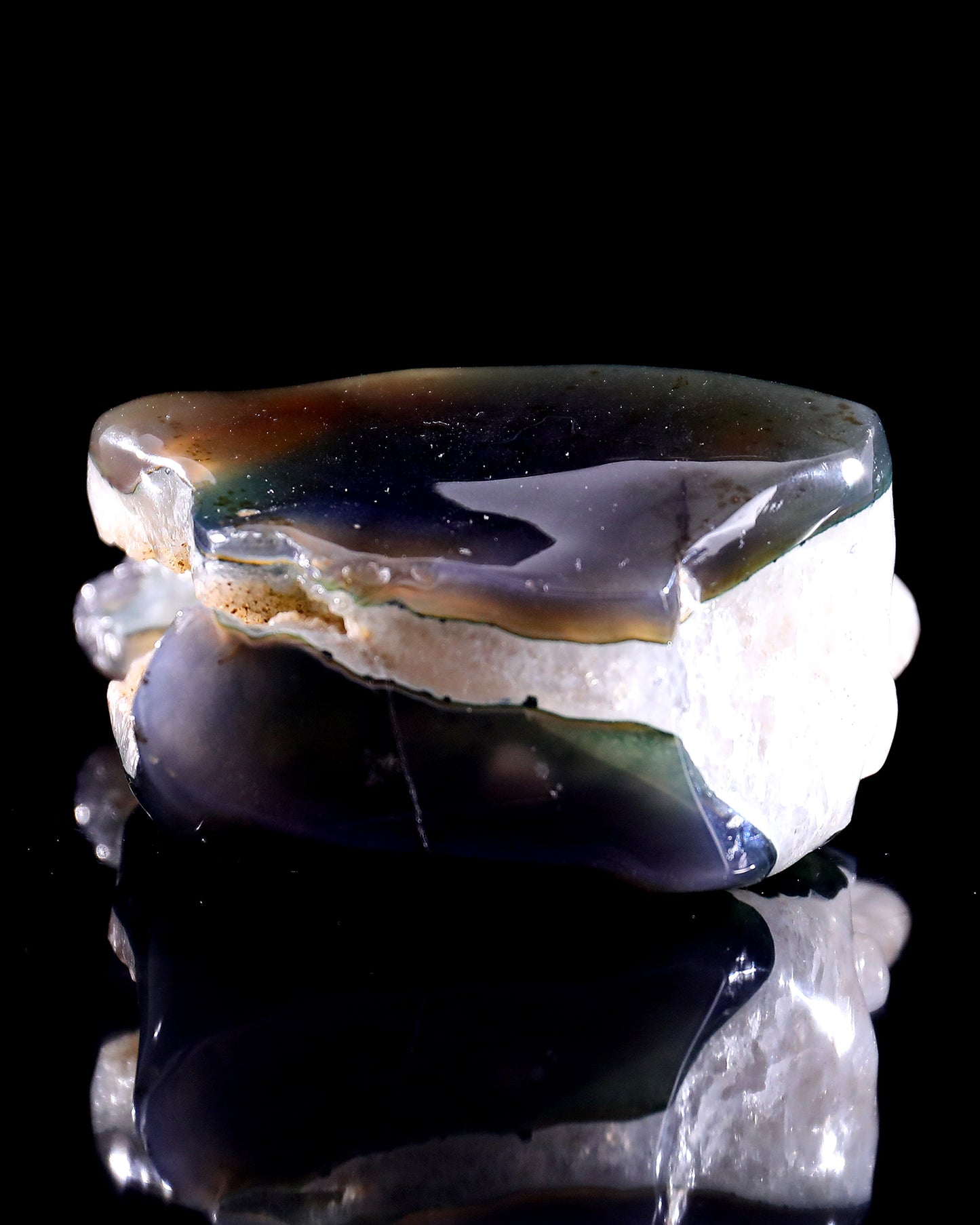 5.7" Geode Agate Hand Carved Crystal Tiger Sculpture