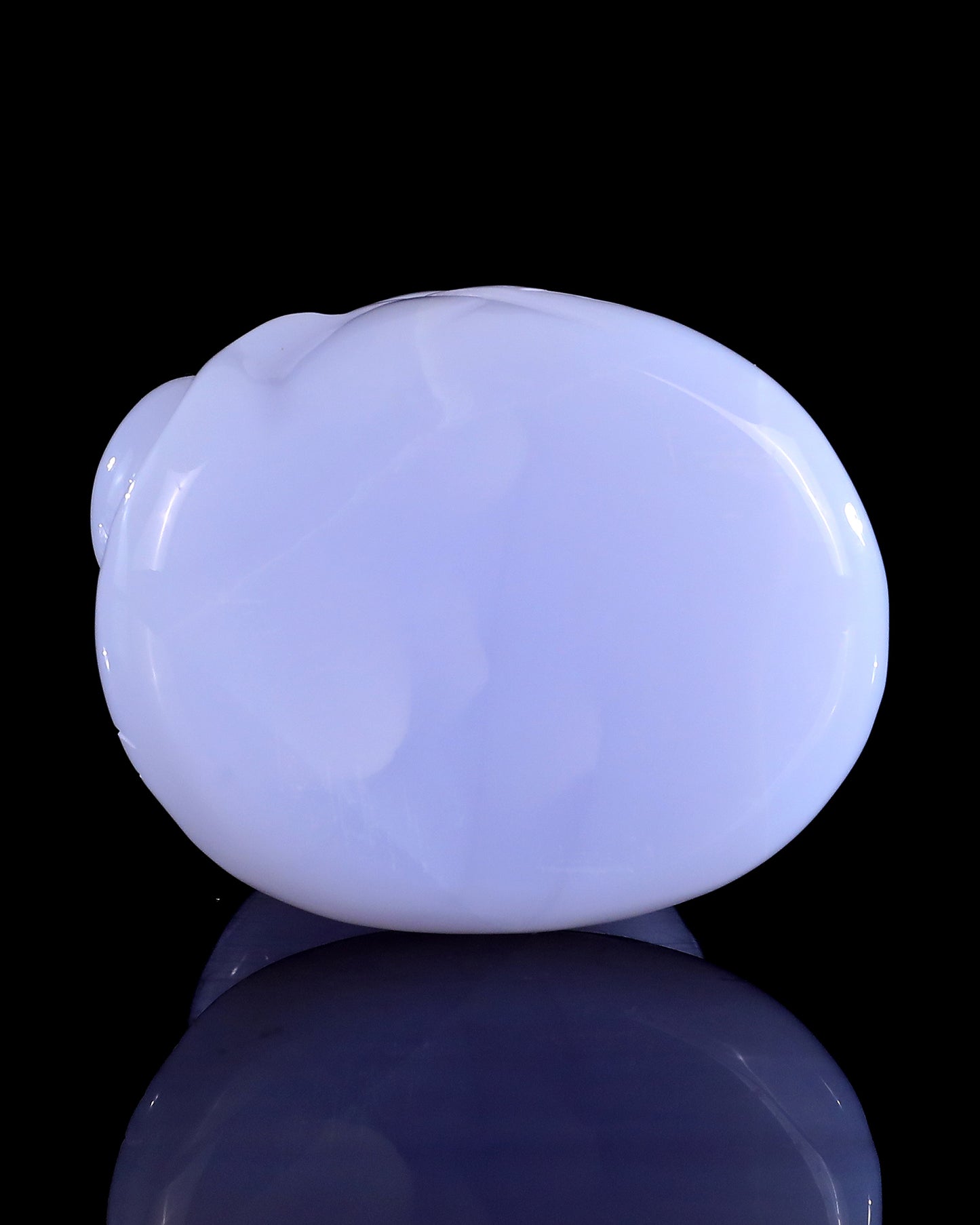 2.9" Blue Chalcedony Hand Carved Crystal Baby Snake Sculpture