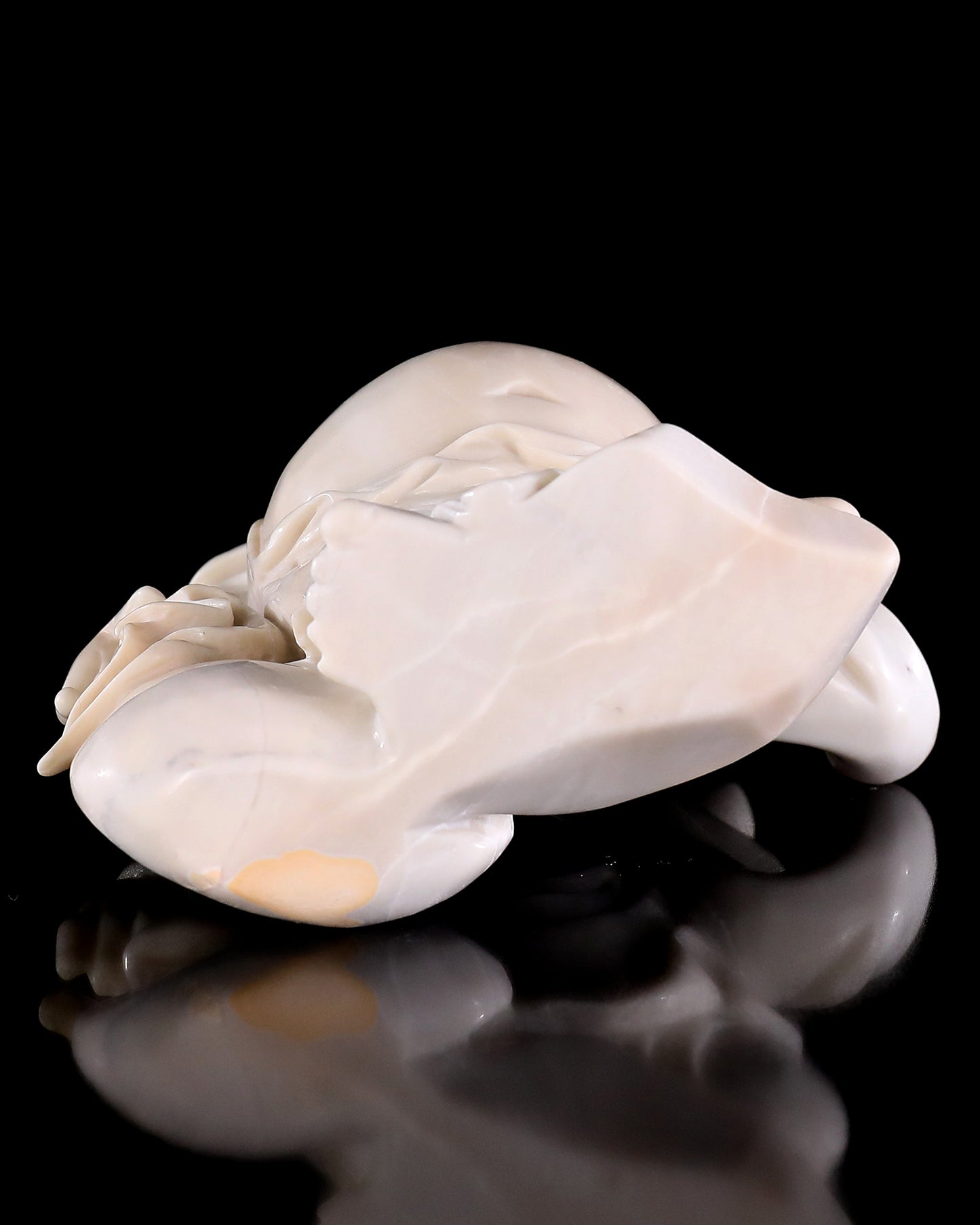 8.5" White Jade Hand Carved Crystal Buddha Sculpture