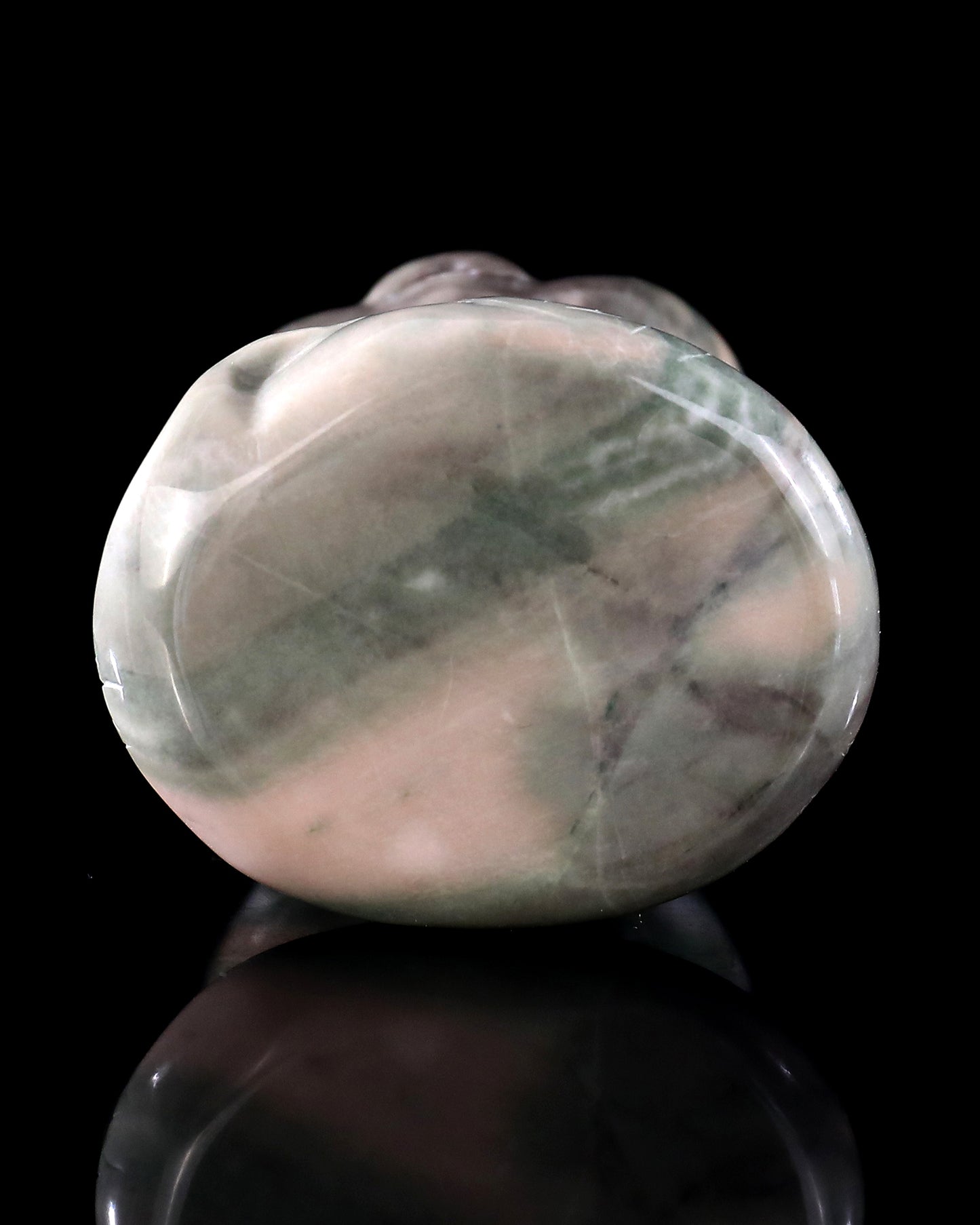 2.4" Jiulong Jade Hand Carved Crystal Baby Snake Sculpture