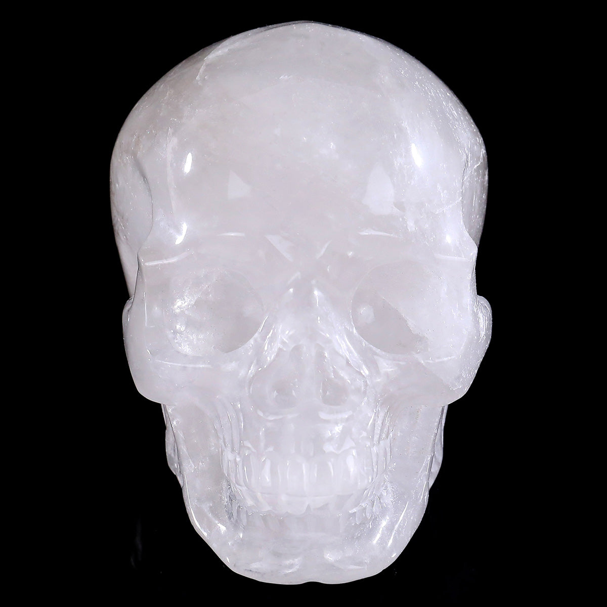 Angolan Quartz crystal skull 2.2" hand carved gemstone sculpture