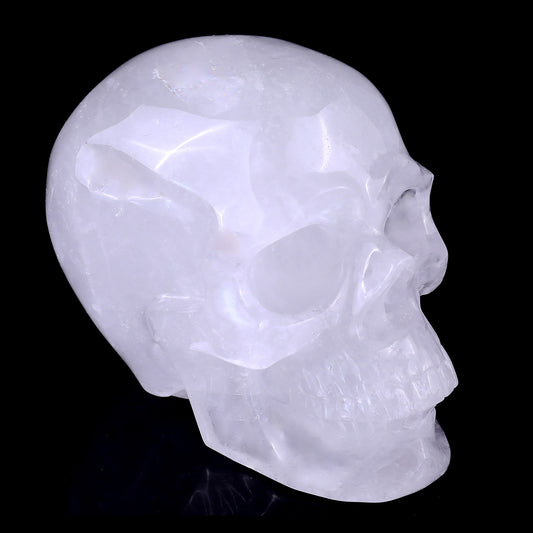 Angolan Quartz crystal skull 3" hand carved gemstone sculpture