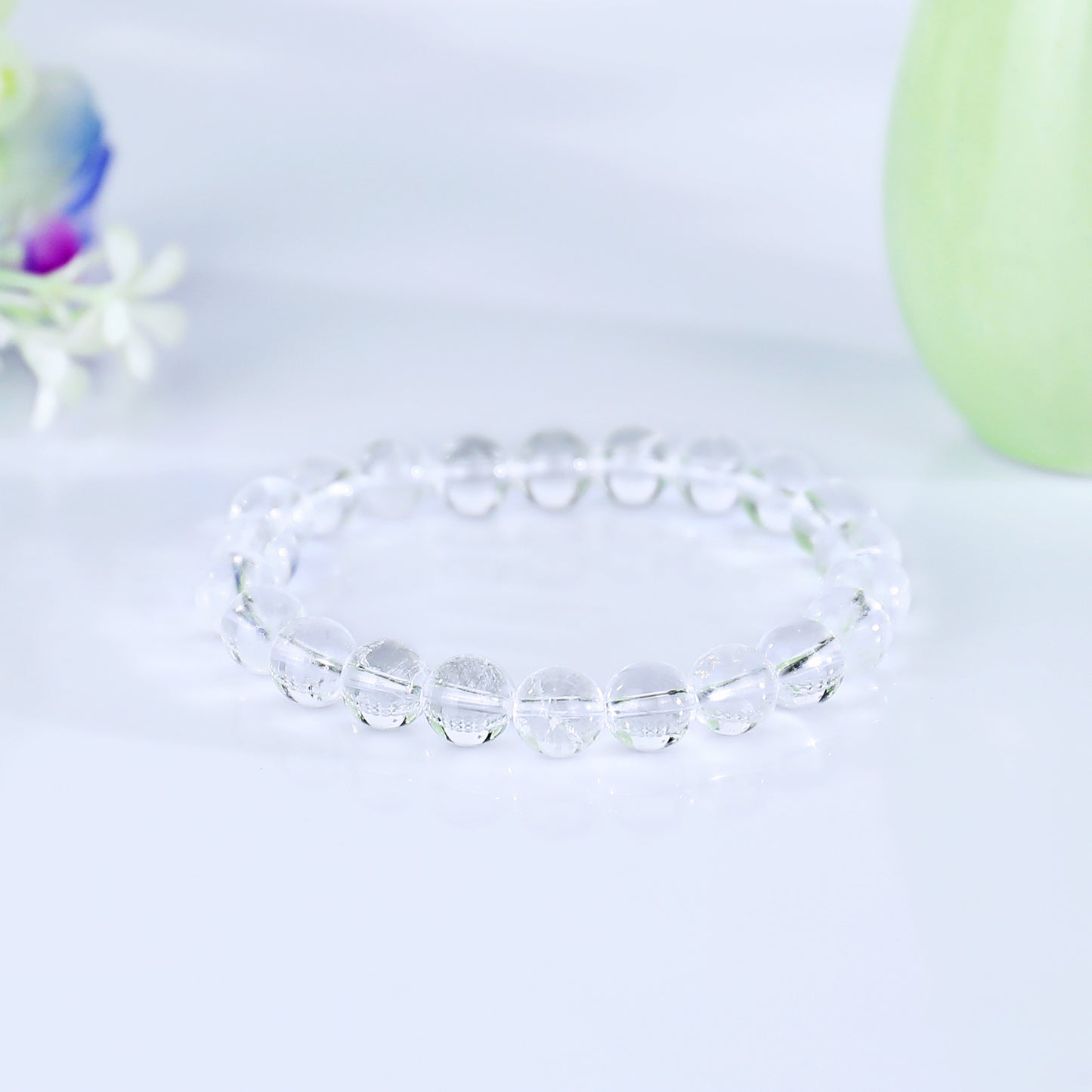 Natural Angolan Quartz Beads Bracelet,Healing Energy Bracelet,Handcrafted Gift