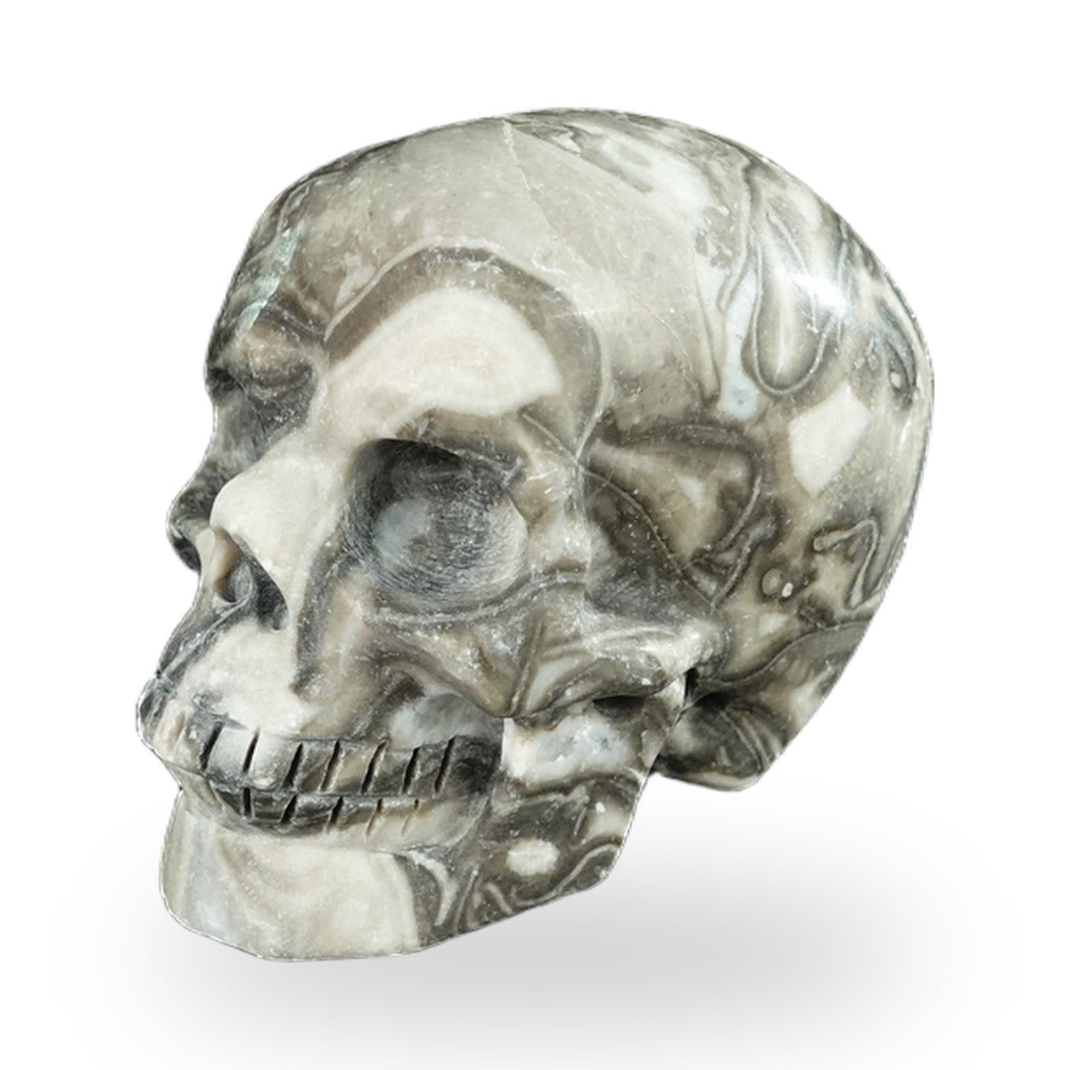 Black Crazy Agate crystal skull 2.2" SKH20BCA03 photo 7