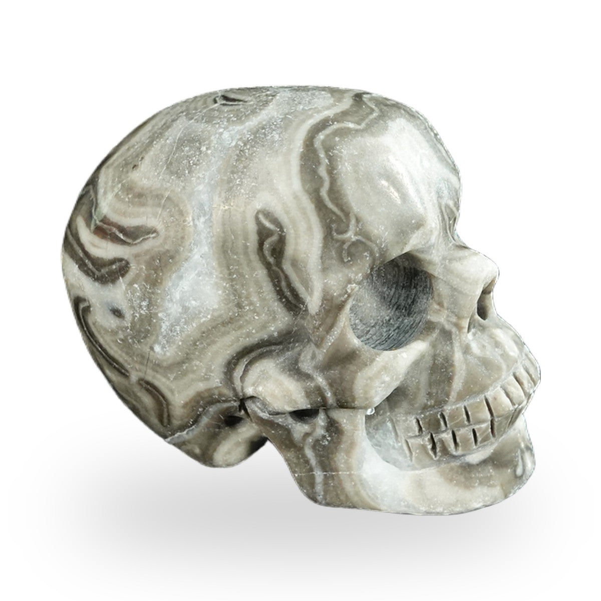 Black Crazy Agate crystal skull 2.2" SKH20BCA04 photo 4