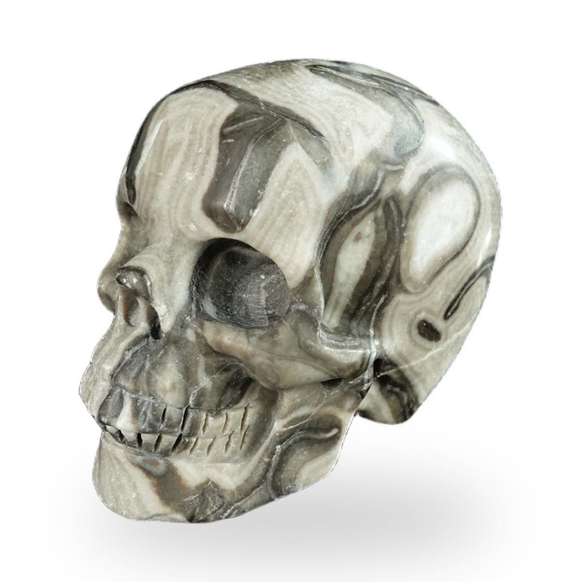 Black Crazy Agate crystal skull 2.2" SKH20BCA05 photo 7