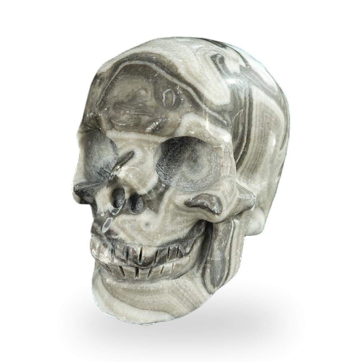 Black Crazy Agate crystal skull 2.2" SKH20BCA07 photo 7