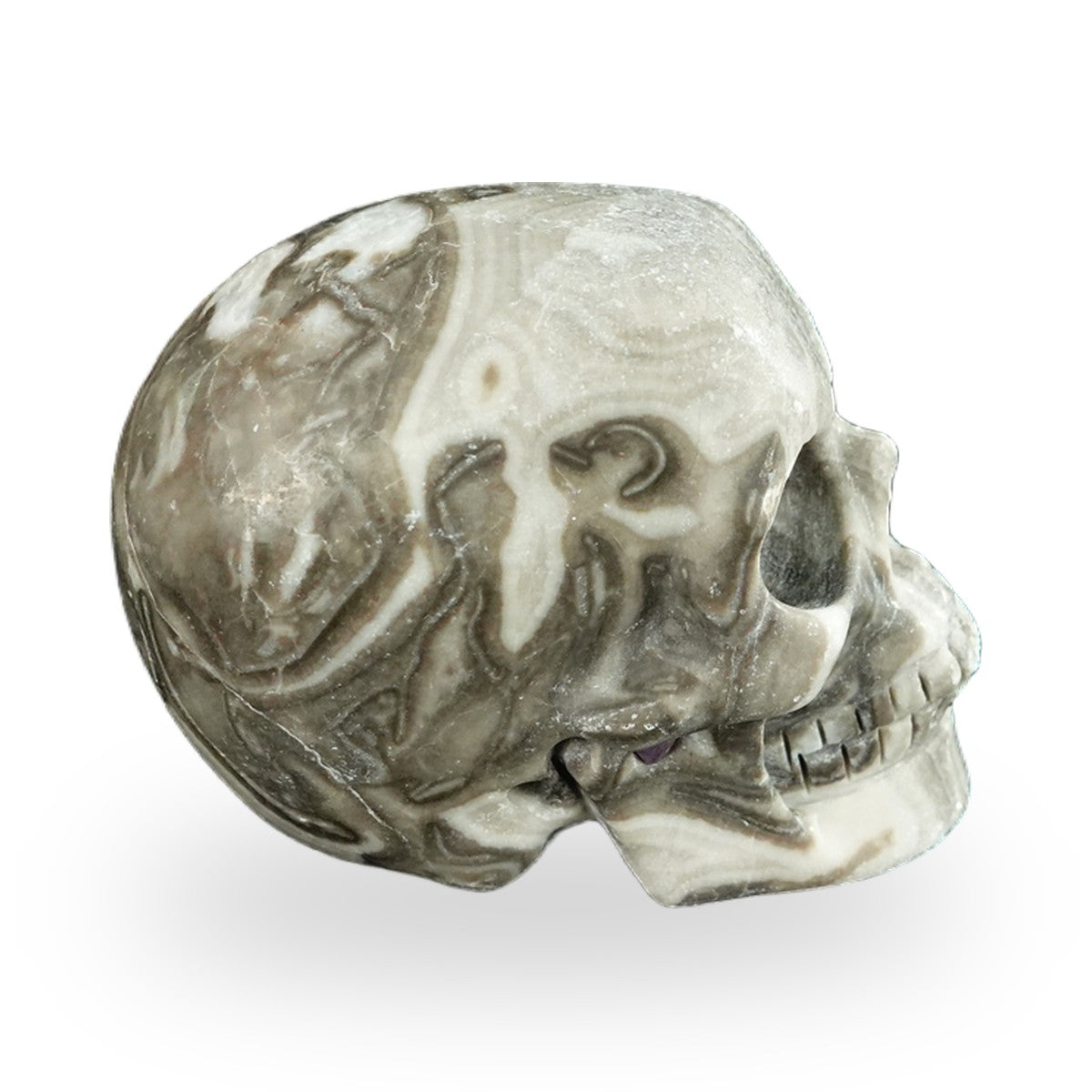 Black Crazy Agate crystal skull 2.2" SKH20BCA08 photo 4