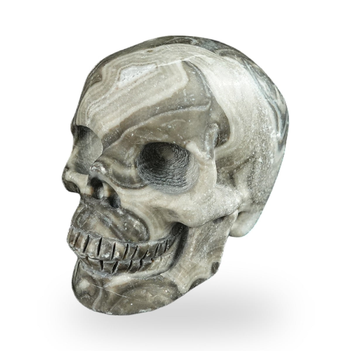 Black Crazy Agate crystal skull 2.2" SKH20BCA09 photo 8