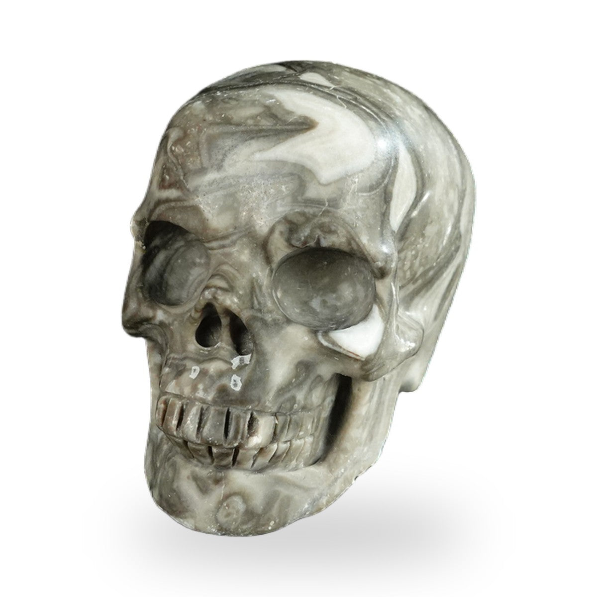 Black Crazy Agate crystal skull 2.2" SKH20BCA11 photo 8