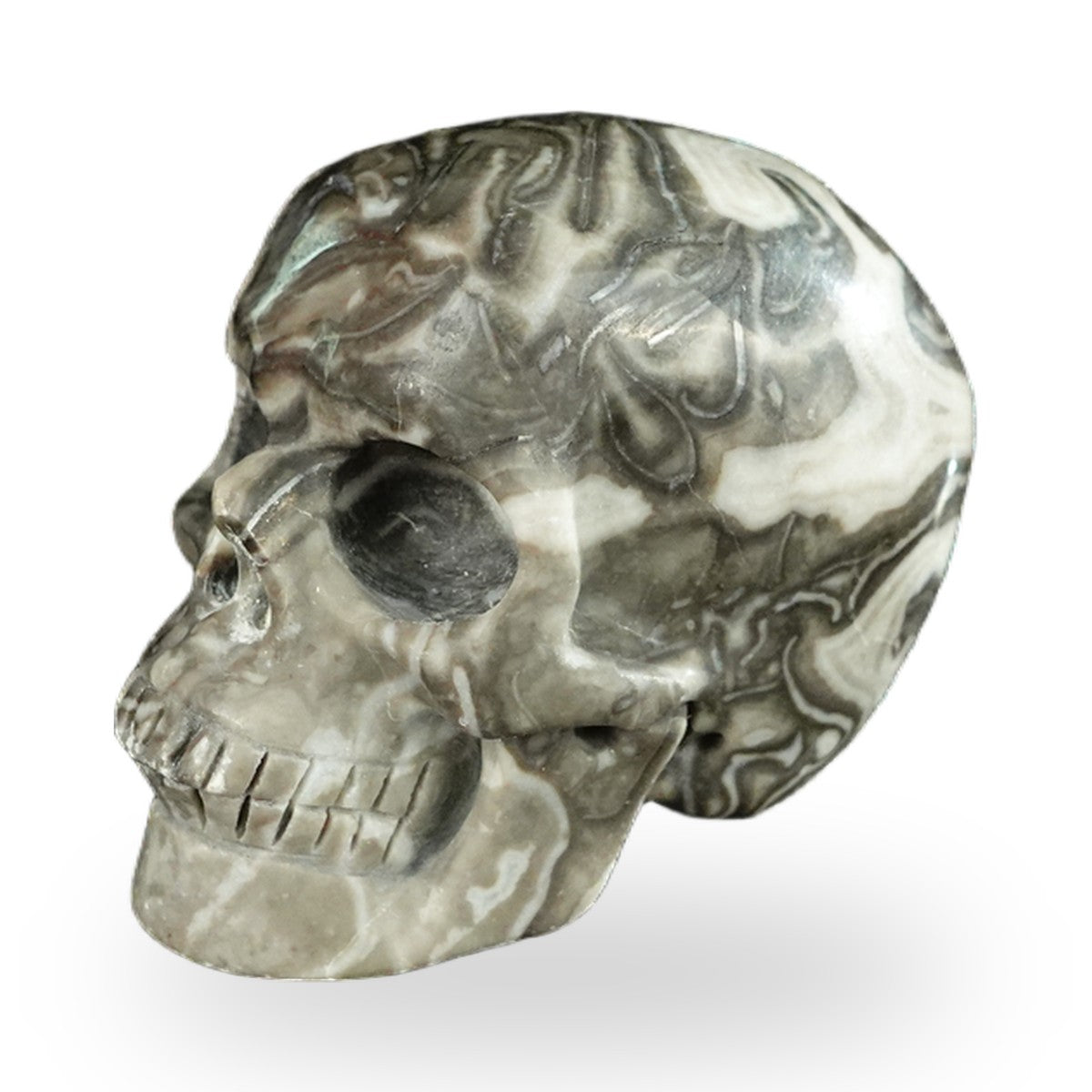 Black Crazy Agate crystal skull 2.2" SKH20BCA13 photo 7