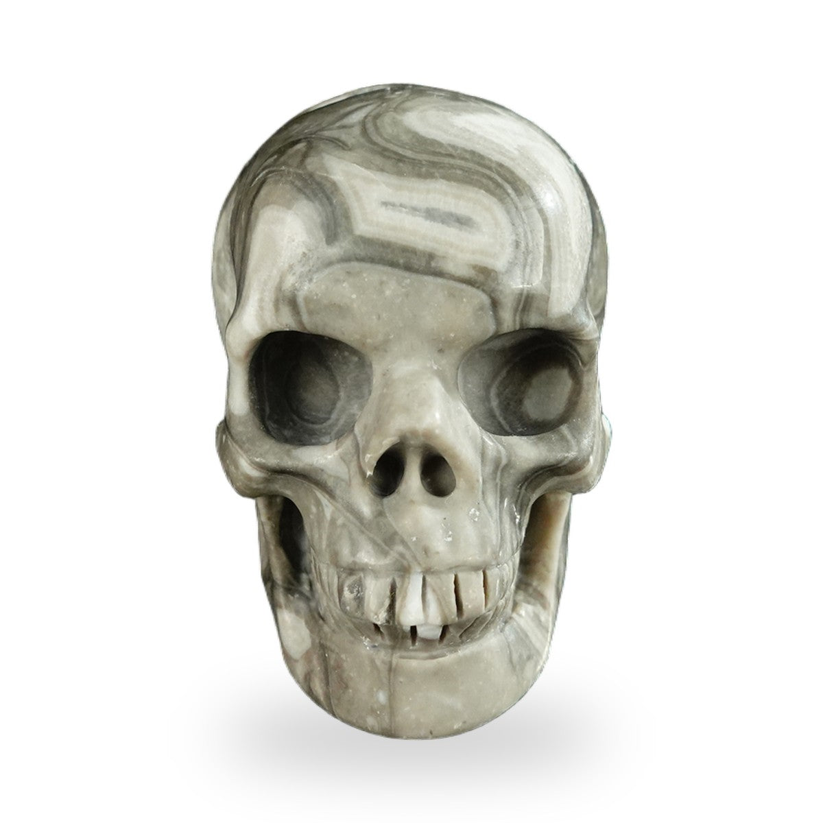 Black Crazy Agate crystal skull 2.2" SKH20BCA16 photo 1