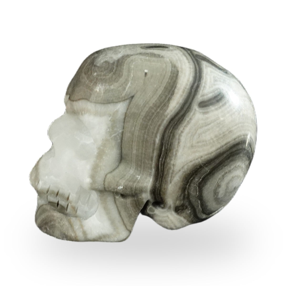 Black Crazy Agate crystal skull 2.2" SKH20BCA19 photo 6