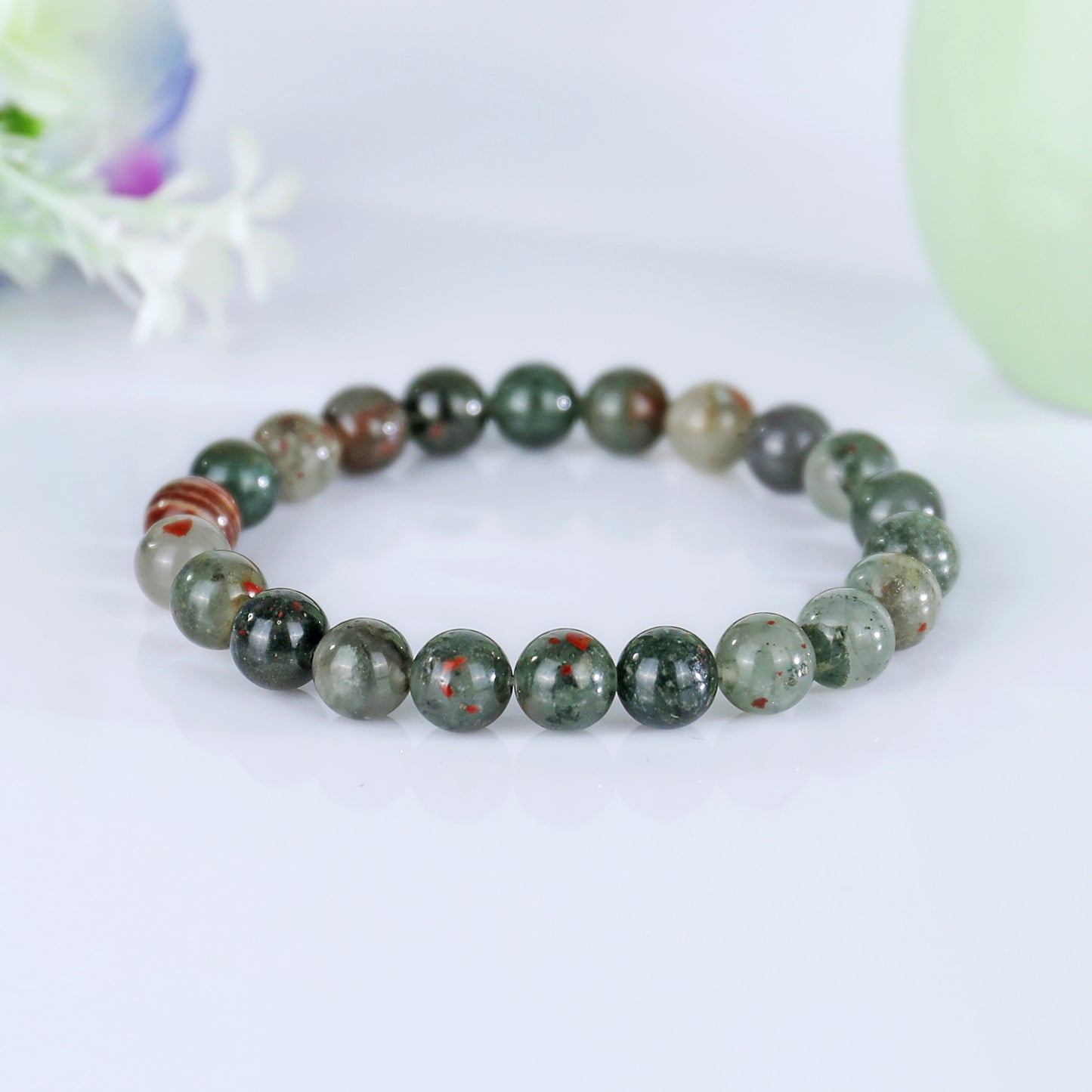 Natural Blood Stone Beads Bracelet,Healing Energy Bracelet,Handcrafted Gift