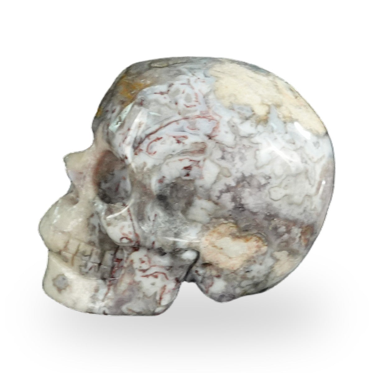 Blue Flower Agate crystal skull 2.2" SKH20BF01 view 7
