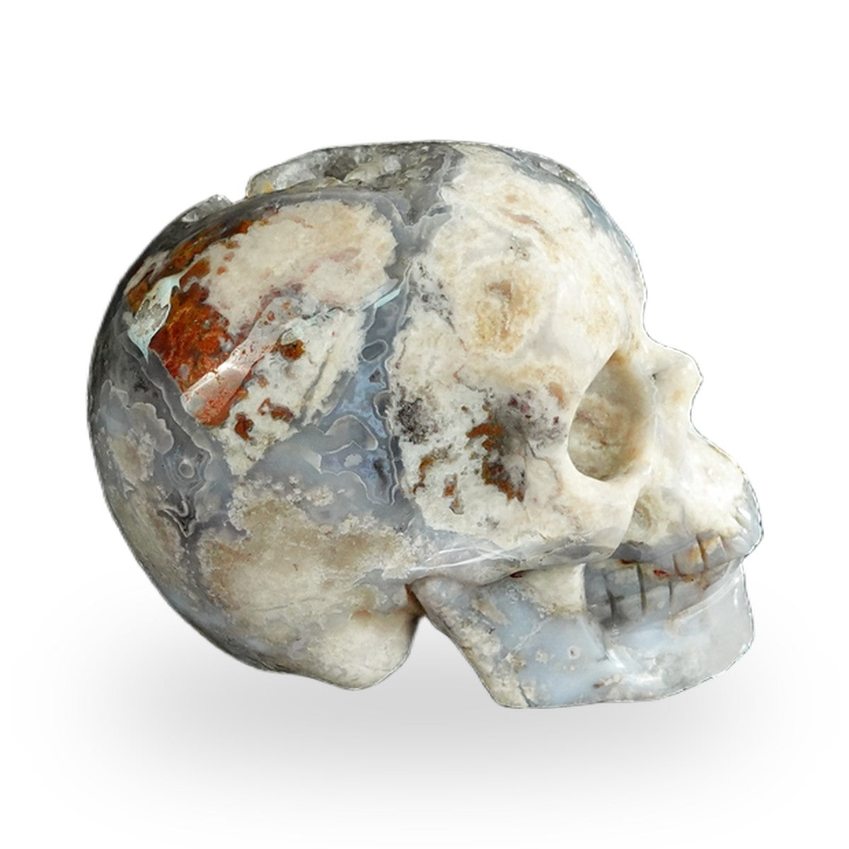 Blue Flower Agate crystal skull 2.2" SKH20BF02 photo 5