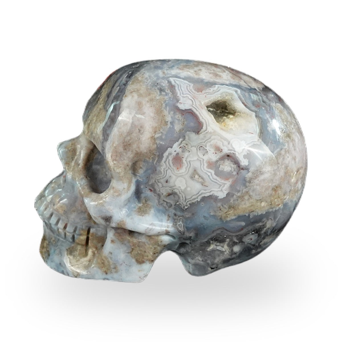 Blue Flower Agate crystal skull 2.2" SKH20BF16 photo 6