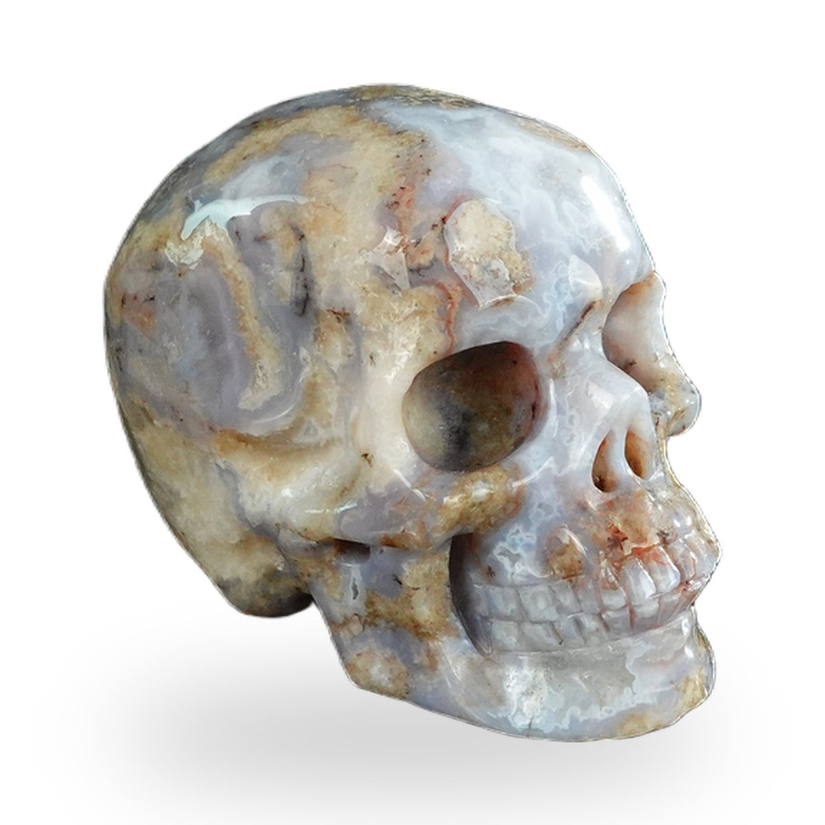Blue Flower Agate crystal skull 2.2" SKH20BF18 photo 3