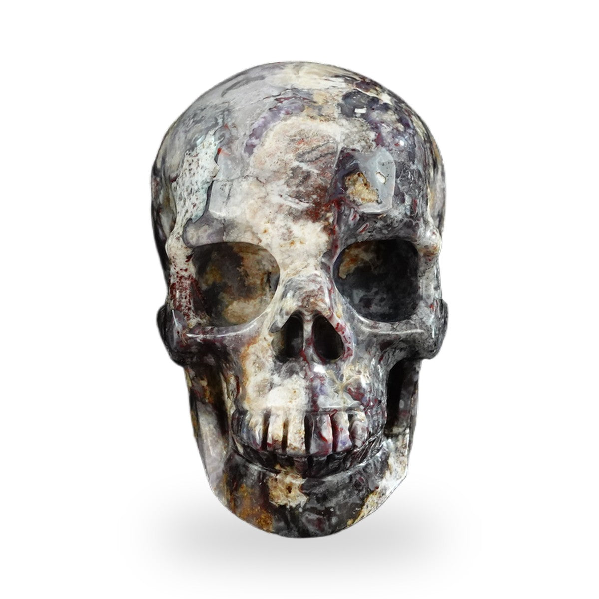 Blue Flower Agate crystal skull 3" SKH30BF02 photo 1