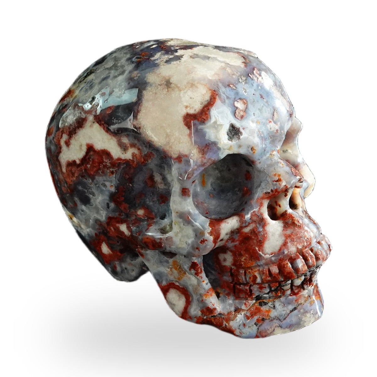 Blue Flower Agate crystal skull 3" SKH30BF07 photo 3