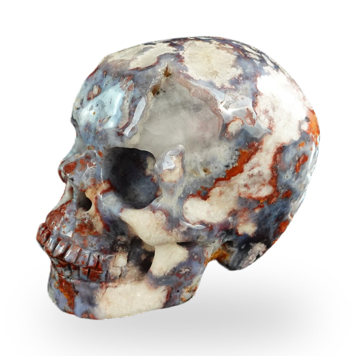 Blue Flower Agate crystal skull 3" SKH30BF07 photo 6