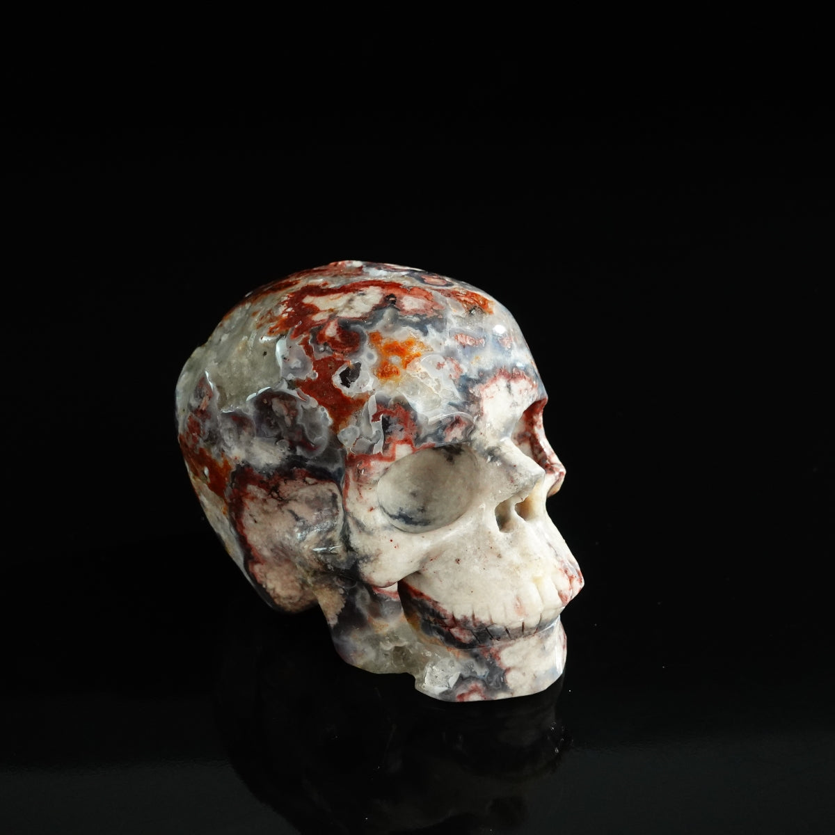 Blue Flower Agate crystal skull 3" SKH30BF13 photo 3