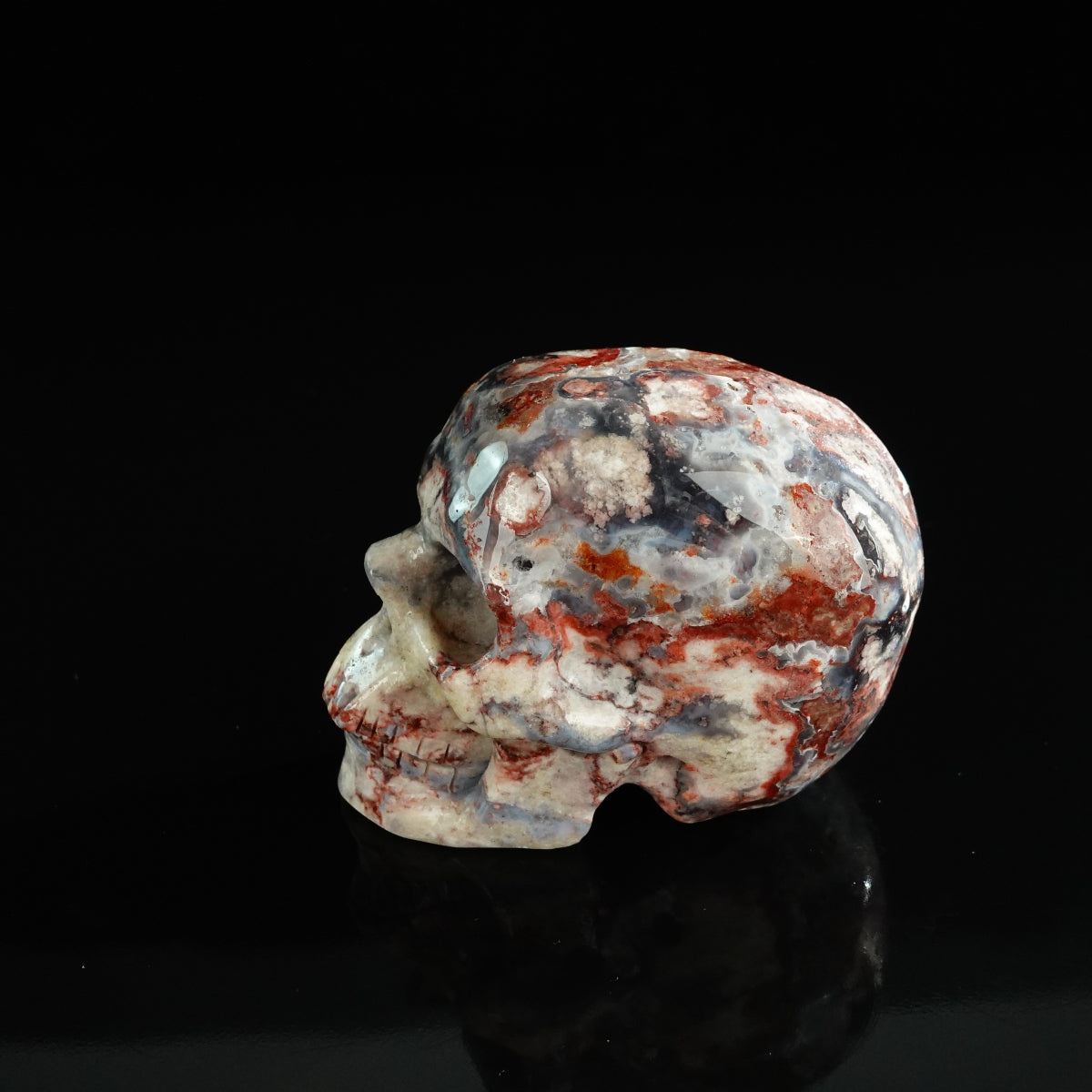 Blue Flower Agate crystal skull 3" SKH30BF13 photo 6