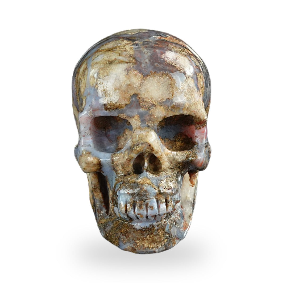 Blue Flower Agate crystal skull 3" SKH30BF14 photo 1