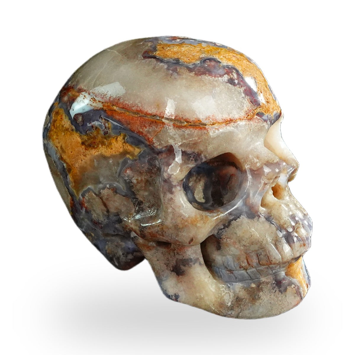 Blue Flower Agate crystal skull 3" SKH30BF15 photo 3