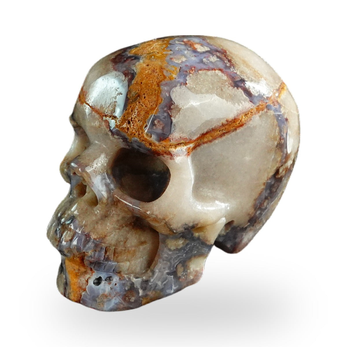 Blue Flower Agate crystal skull 3" SKH30BF15 photo 6