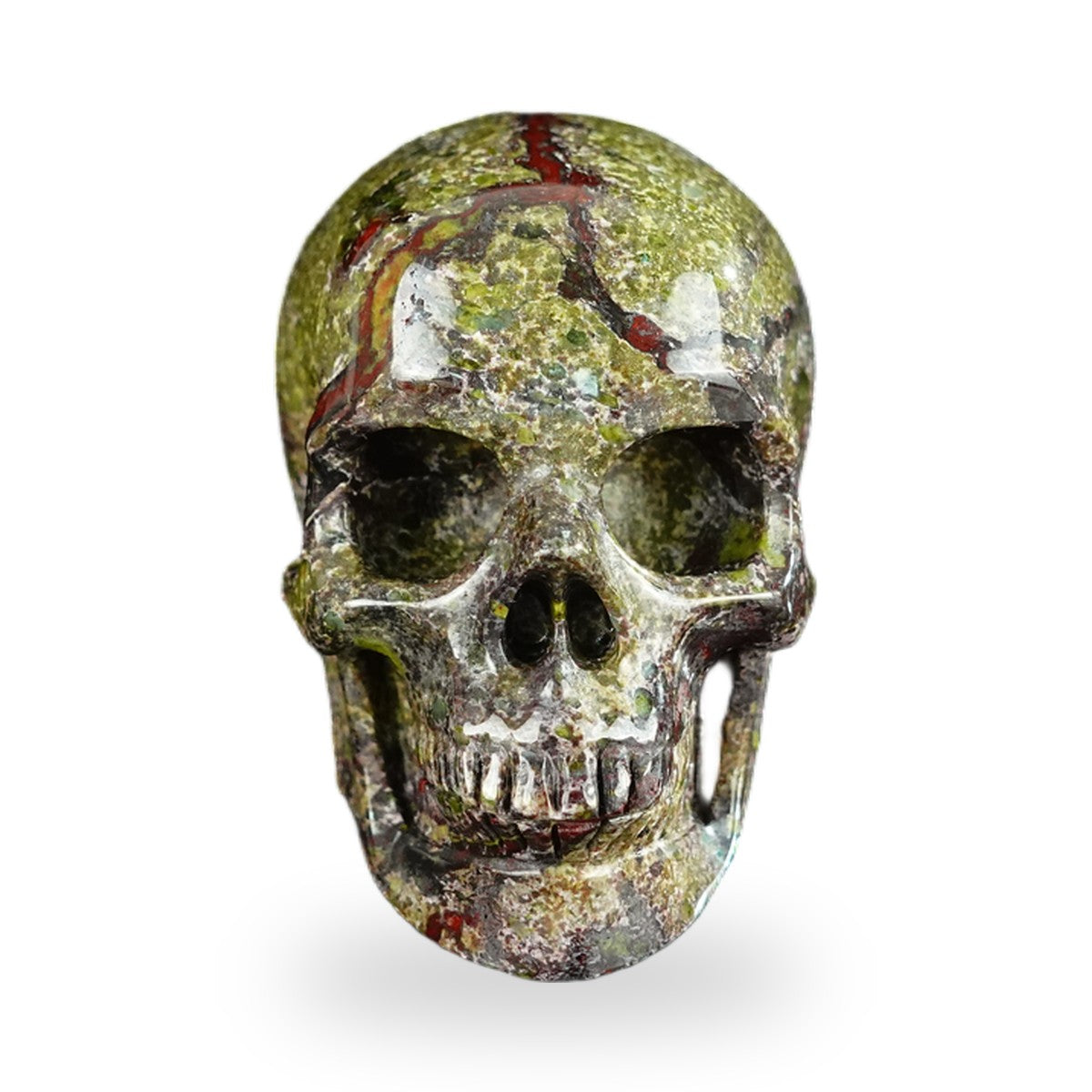 Dragon Blood Jasper crystal skull 2.2" SKH20DB01 hand carved gemstone