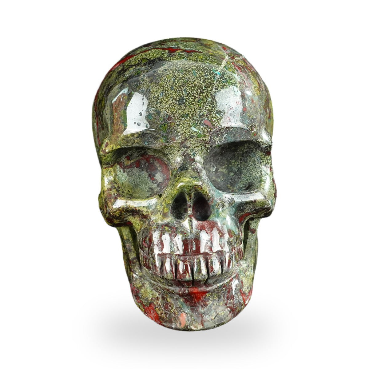 Dragon Blood Jasper crystal skull 4.5" SKH45DB01 hand carved gemstone