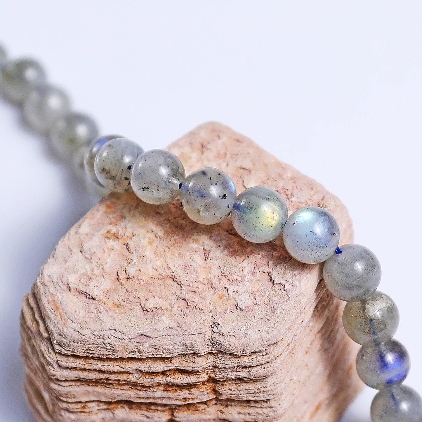 Natural Labradorite Beads Bracelet,Healing Energy Bracelet,Handcrafted Gift