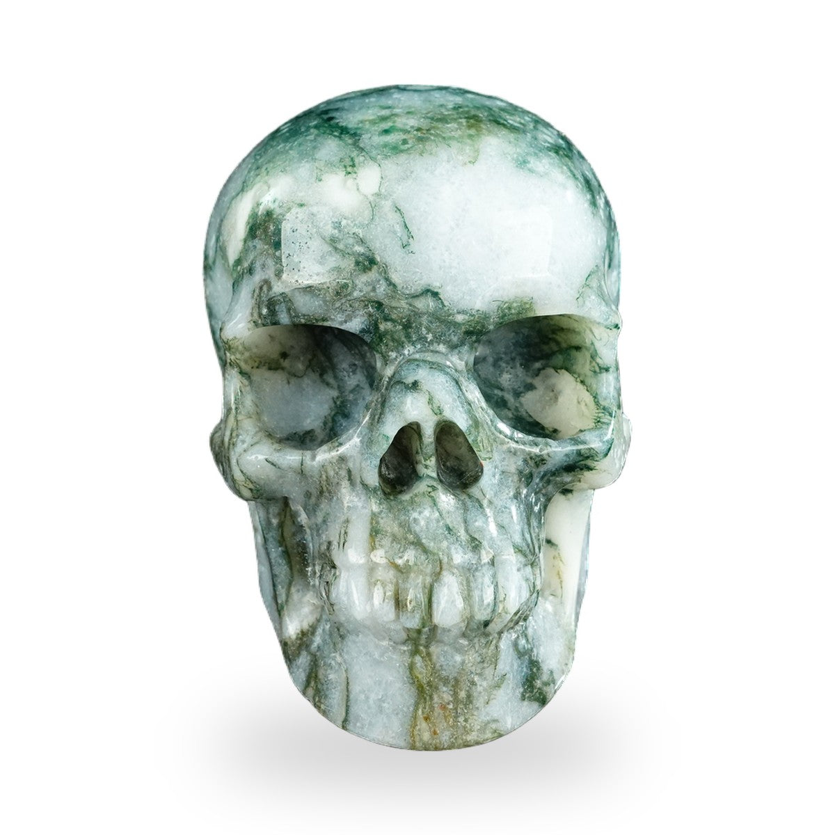 Moss Agate crystal skull 4.5" SKH45MA02 photo 1