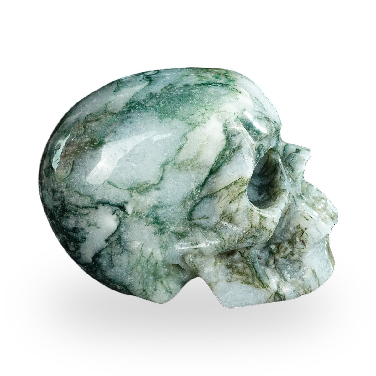 Moss Agate crystal skull 4.5" SKH45MA02 photo 3