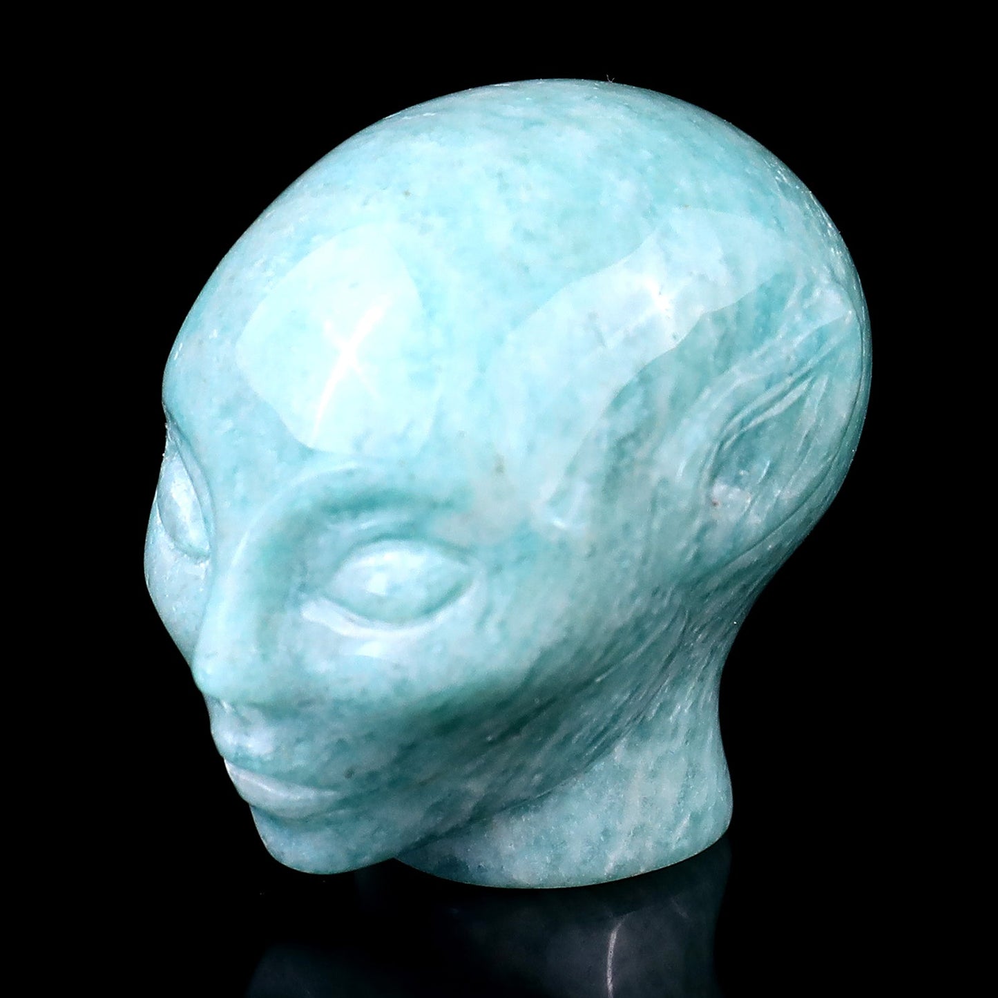 Nicedony 1.5" Amazonite Hand Carved Crystal Elf Alien Sculpture - View 7