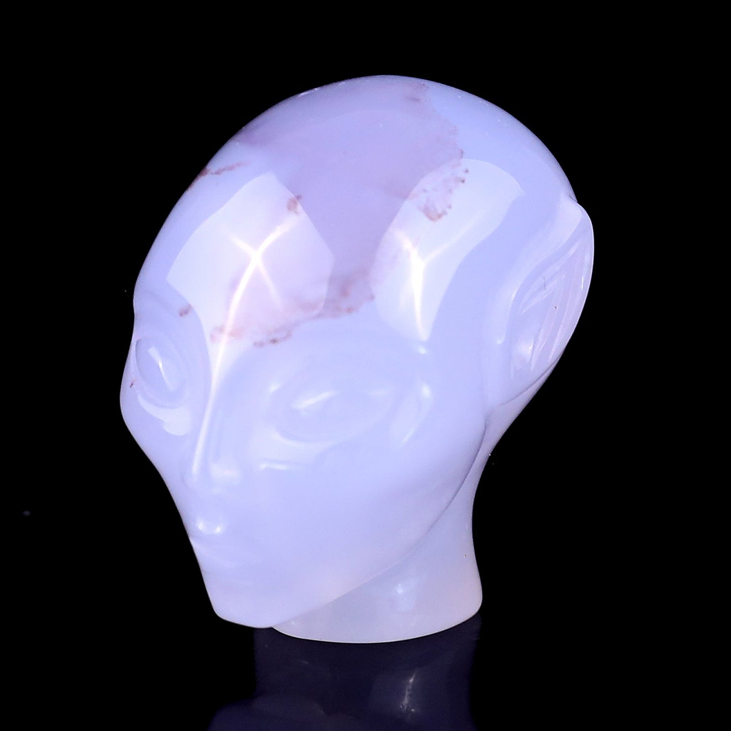 Nicedony 1.5" Blue Chalcedony Hand Carved Crystal Elf Alien Sculpture - View 7