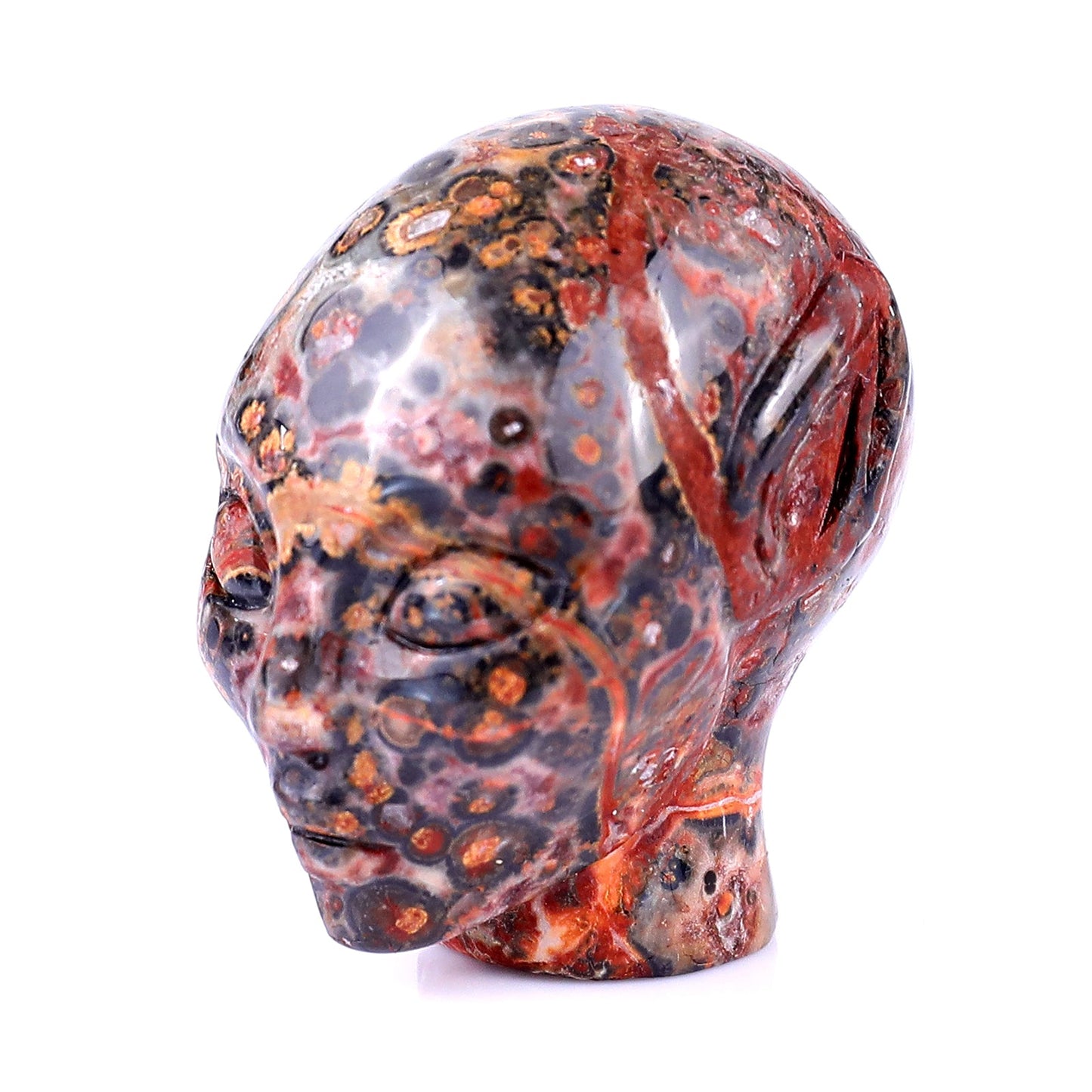 Nicedony 1.5" Leopard Skin Jasper Hand Carved Crystal Elf Alien Sculpture - View 7