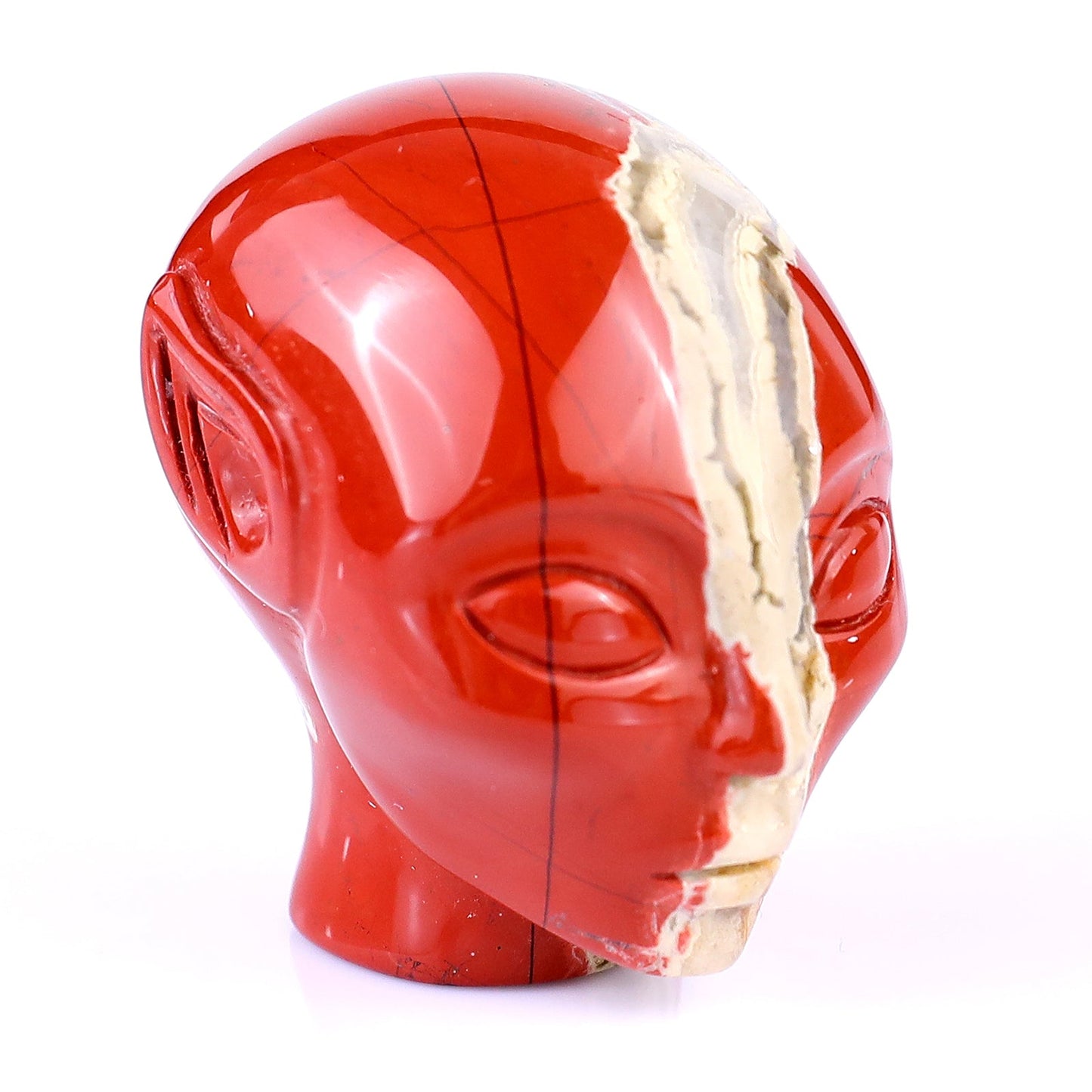 Nicedony 1.5" Red Jasper Hand Carved Crystal Elf Alien Sculpture - View 11
