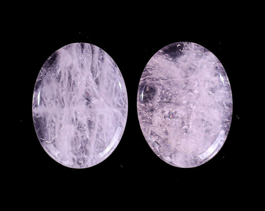 Nicedony 1.5" Rose Quartz Hand Carved Crystal Worry Stone