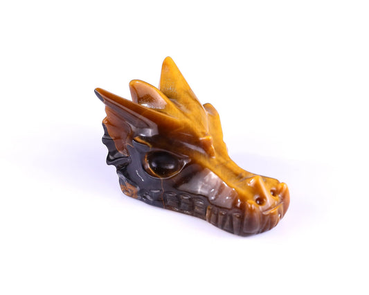 Nicedony 2.0" Tiger Iron Hand Carved Dragon Skull Sculpture (SKU: 3100148) - Photo 1