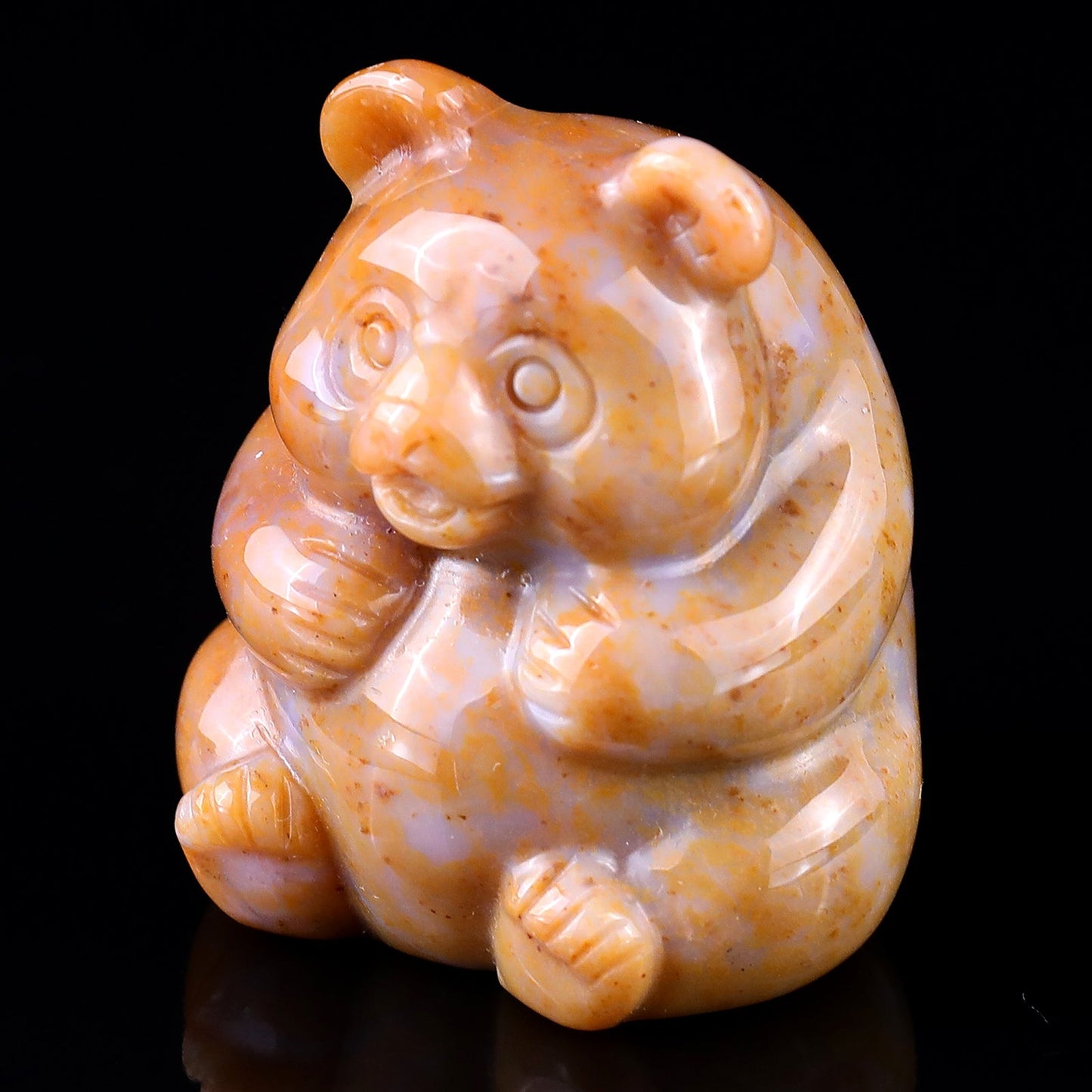 Nicedony 1.9" Chalcedony Hand Carved Crystal Panda Sculpture - View 7