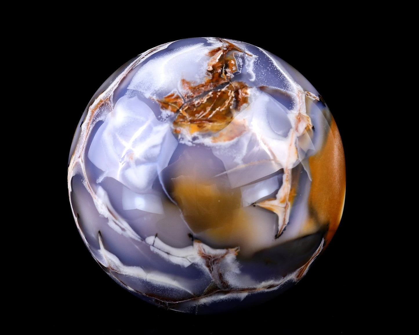 Nicedony 105mm Blue Chalcedony Hand Carved Crystal Sphere - View 7