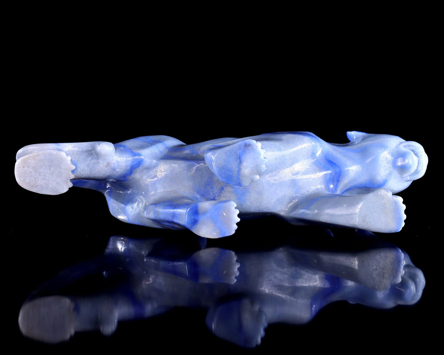 Nicedony 11.4" Blue Aventurine Hand Carved Crystal Leopard Sculpture - View 10