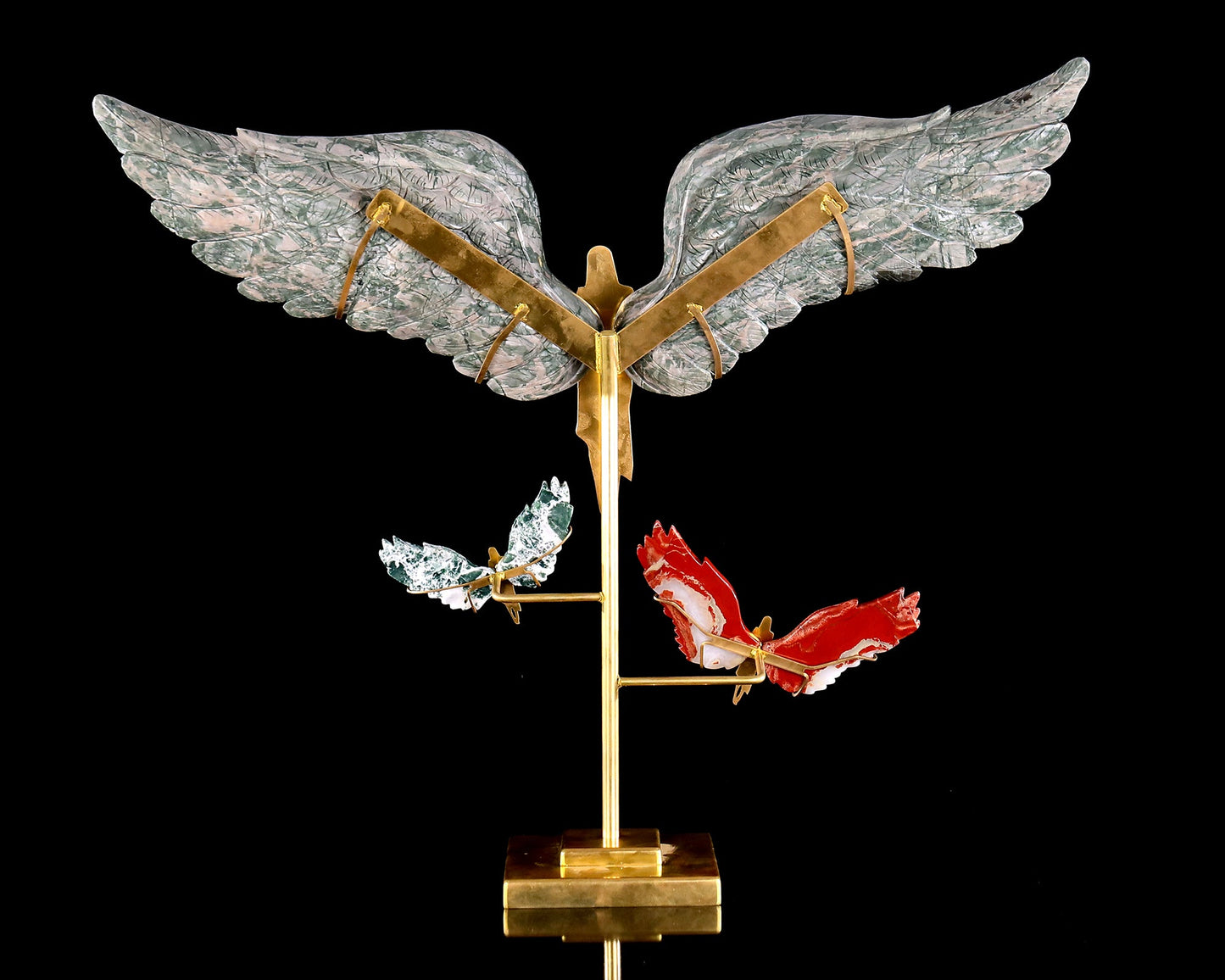 Nicedony 15" Jiulong Jade Hand Carved Spirit Wings, Angel Wings - View 10